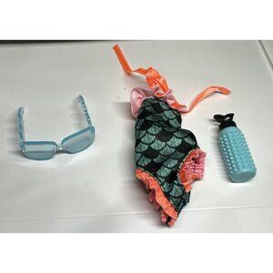 Monster High Lagoona Blue Fashion Doll Replacement Swimsuit, Sunglasses, Bottle